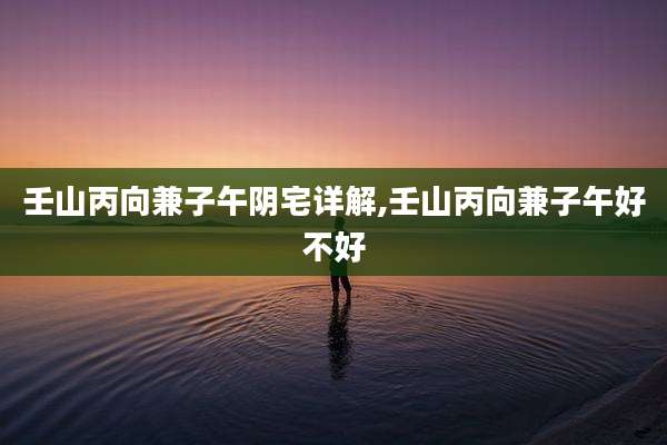 壬山丙向兼子午阴宅详解,壬山丙向兼子午好不好