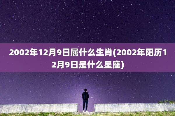 2002年12月9日属什么生肖(2002年阳历12月9日是什么星座)