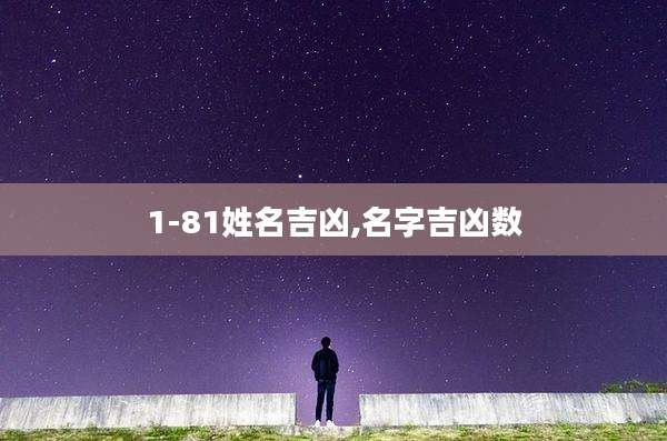 1-81姓名吉凶,名字吉凶数