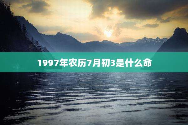 1997年农历7月初3是什么命