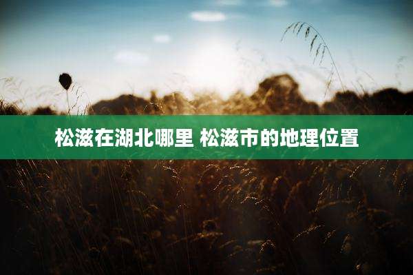 松滋在湖北哪里 松滋市的地理位置