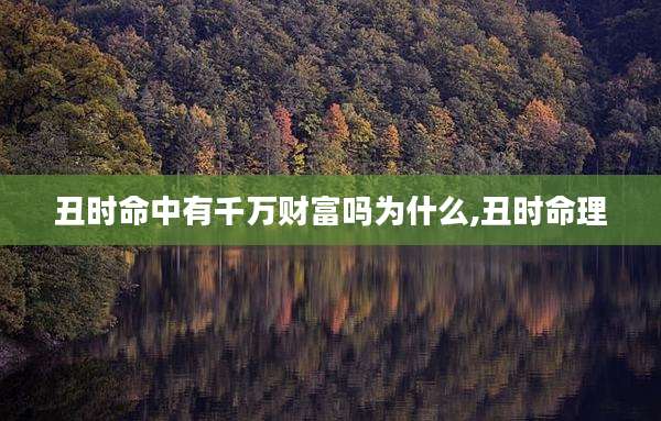 丑时命中有千万财富吗为什么,丑时命理