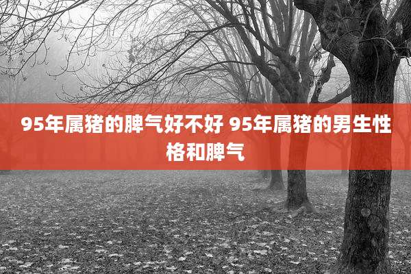 95年属猪的脾气好不好 95年属猪的男生性格和脾气