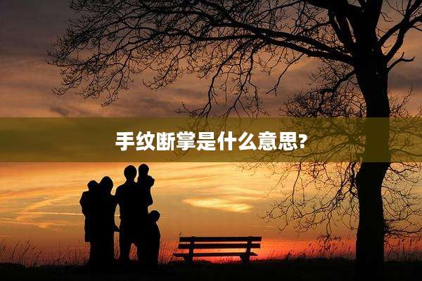 手纹断掌是什么意思?