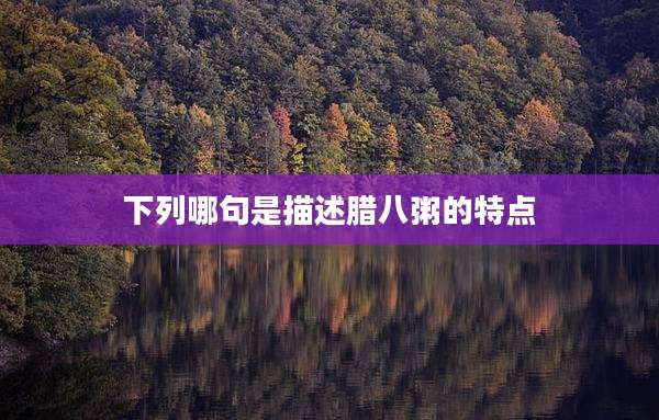 下列哪句是描述腊八粥的特点