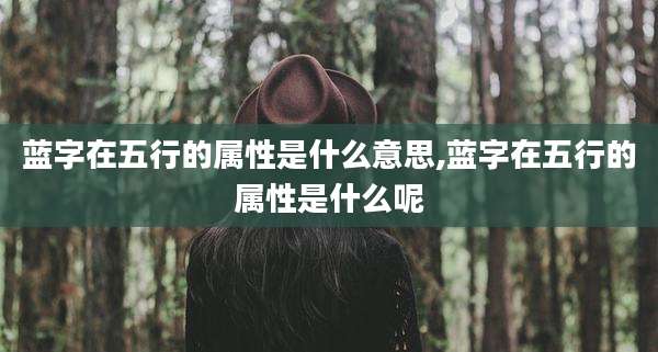 蓝字在五行的属性是什么意思,蓝字在五行的属性是什么呢