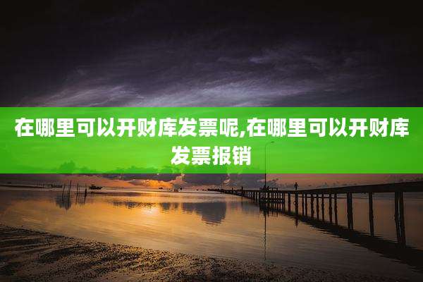 在哪里可以开财库发票呢,在哪里可以开财库发票报销