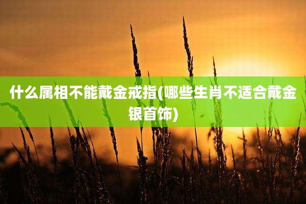 什么属相不能戴金戒指(哪些生肖不适合戴金银首饰)