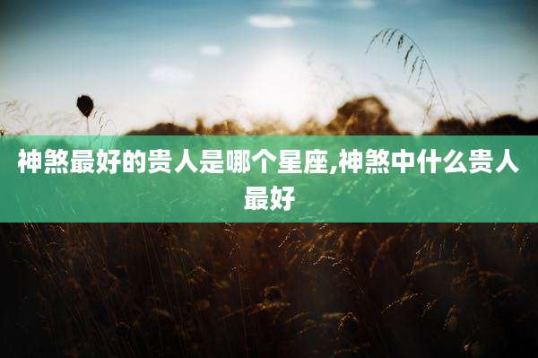 神煞最好的贵人是哪个星座,神煞中什么贵人最好