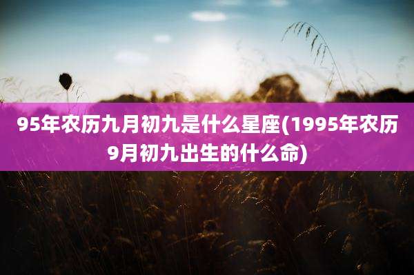 95年农历九月初九是什么星座(1995年农历9月初九出生的什么命)