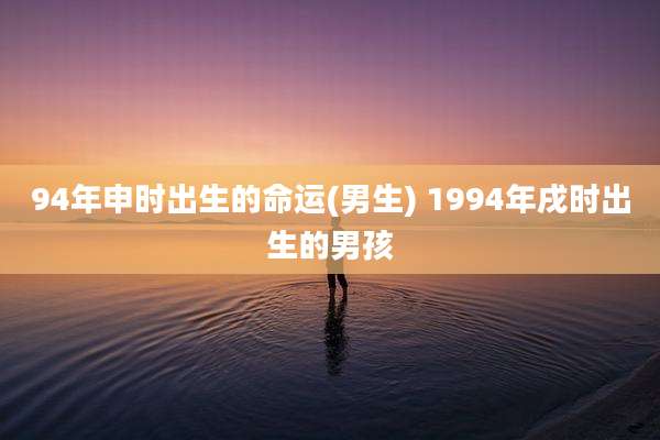 94年申时出生的命运(男生) 1994年戌时出生的男孩