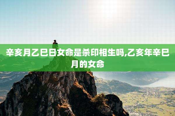 辛亥月乙巳日女命是杀印相生吗,乙亥年辛巳月的女命