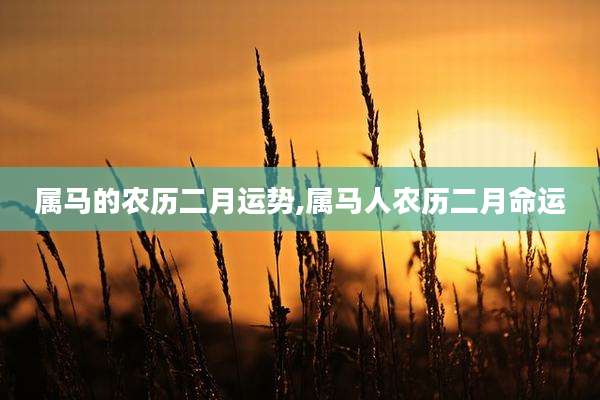 属马的农历二月运势,属马人农历二月命运