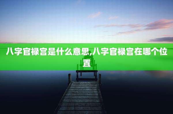 八字官禄宫是什么意思,八字官禄宫在哪个位置