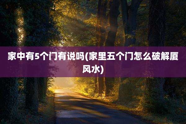 家中有5个门有说吗(家里五个门怎么破解厦风水)
