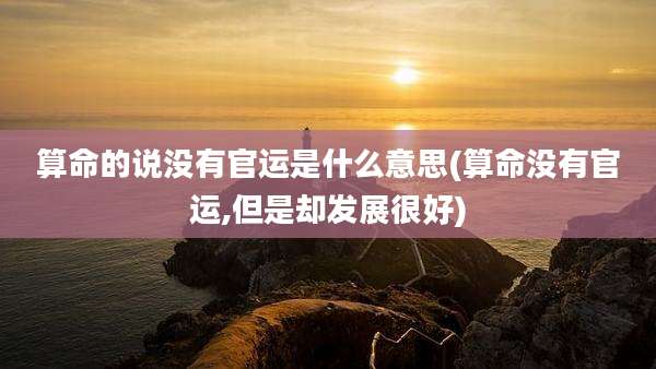 算命的说没有官运是什么意思(算命没有官运,但是却发展很好)