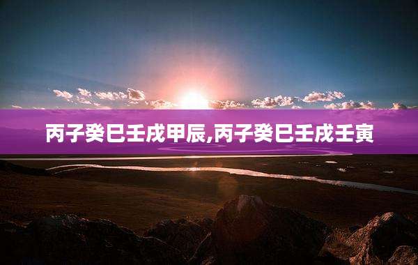 丙子癸巳壬戌甲辰,丙子癸巳壬戌壬寅