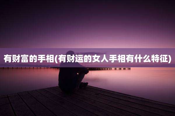 有财富的手相(有财运的女人手相有什么特征)