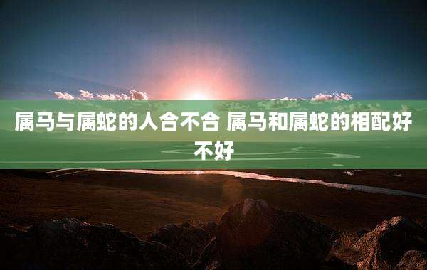 属马与属蛇的人合不合 属马和属蛇的相配好不好