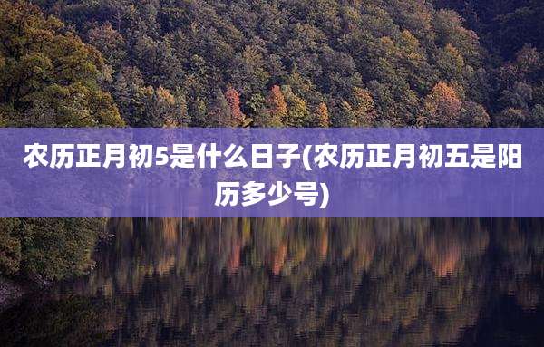 农历正月初5是什么日子(农历正月初五是阳历多少号)