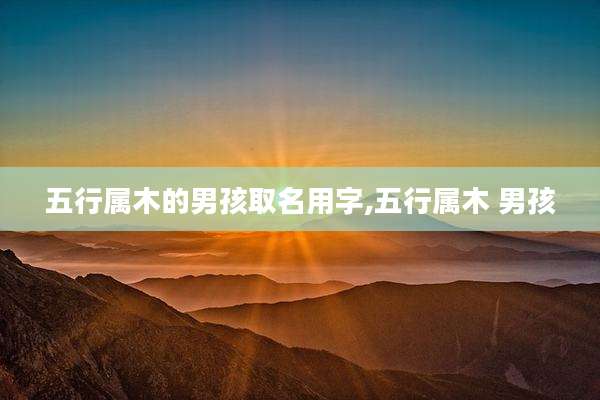 五行属木的男孩取名用字,五行属木 男孩