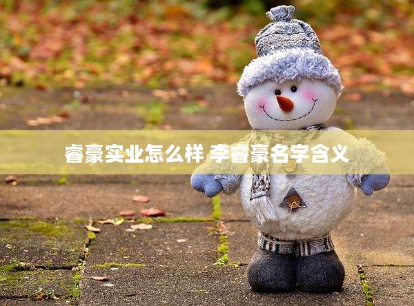 睿豪实业怎么样 李睿豪名字含义