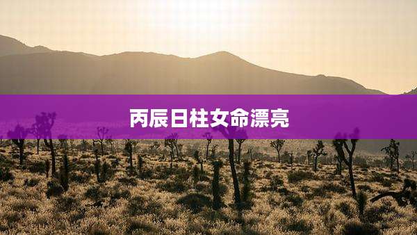 丙辰日柱女命漂亮
