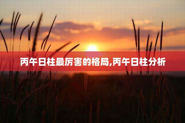 丙午日柱最厉害的格局,丙午日柱分析
