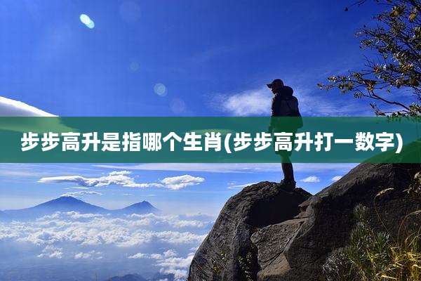 步步高升是指哪个生肖(步步高升打一数字)