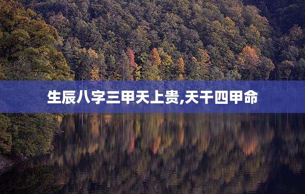 生辰八字三甲天上贵,天干四甲命