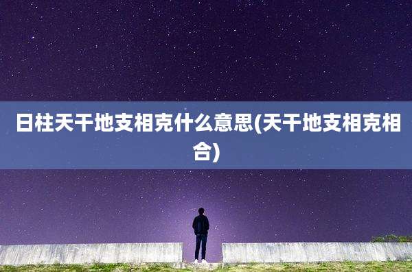 日柱天干地支相克什么意思(天干地支相克相合)