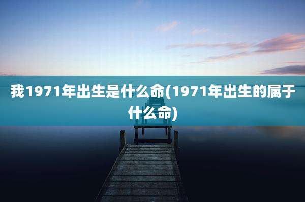 我1971年出生是什么命(1971年出生的属于什么命)