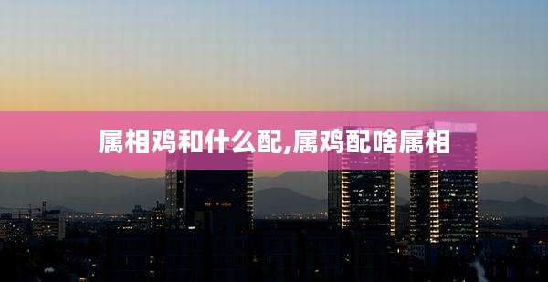 属相鸡和什么配,属鸡配啥属相