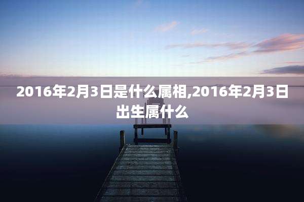 2016年2月3日是什么属相,2016年2月3日出生属什么