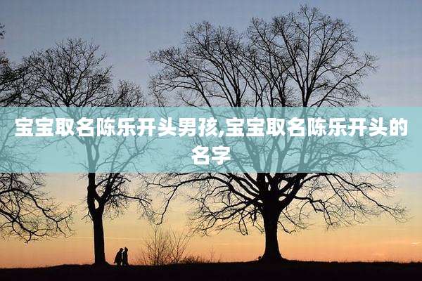 宝宝取名陈乐开头男孩,宝宝取名陈乐开头的名字