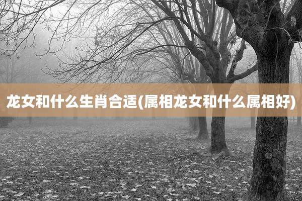 龙女和什么生肖合适(属相龙女和什么属相好)