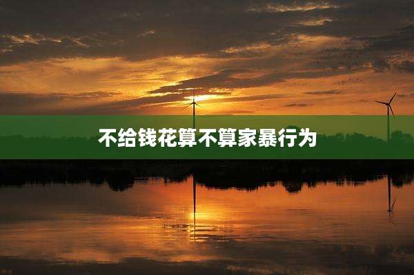 不给钱花算不算家暴行为