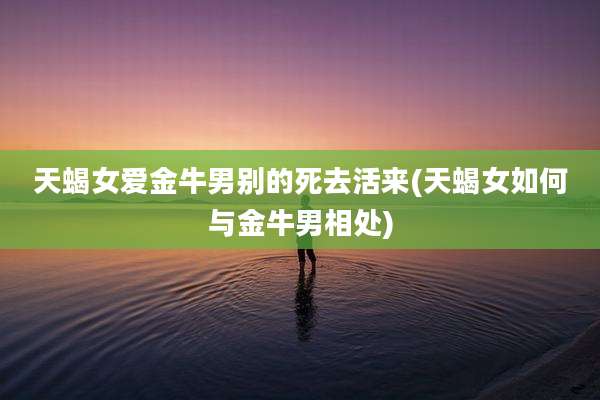 天蝎女爱金牛男别的死去活来(天蝎女如何与金牛男相处)