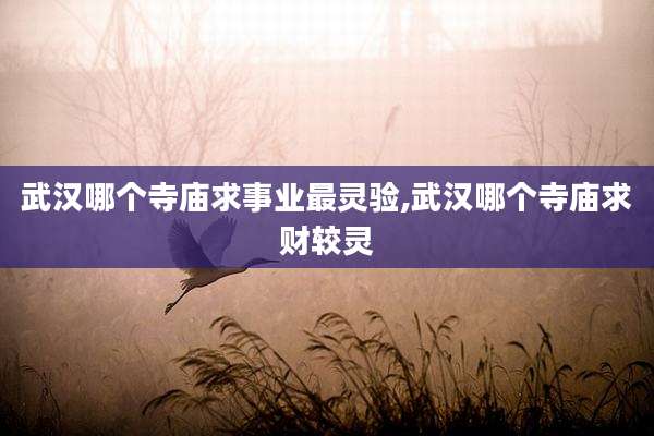 武汉哪个寺庙求事业最灵验,武汉哪个寺庙求财较灵