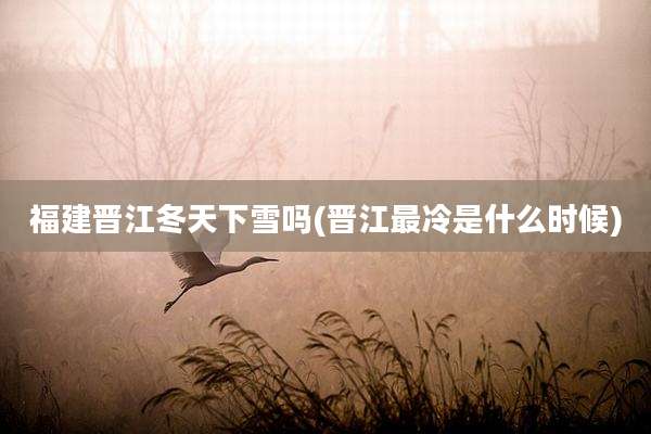 福建晋江冬天下雪吗(晋江最冷是什么时候)