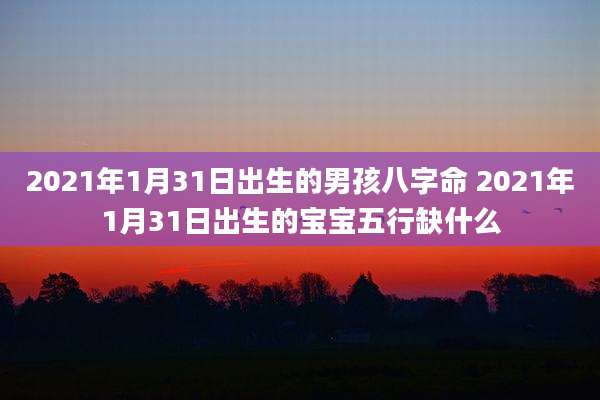 2021年1月31日出生的男孩八字命 2021年1月31日出生的宝宝五行缺什么