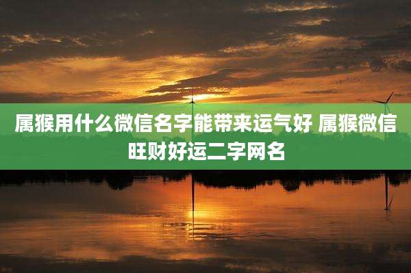 属猴用什么微信名字能带来运气好 属猴微信旺财好运二字网名