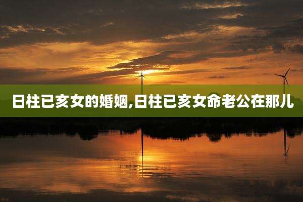 日柱已亥女的婚姻,日柱已亥女命老公在那儿
