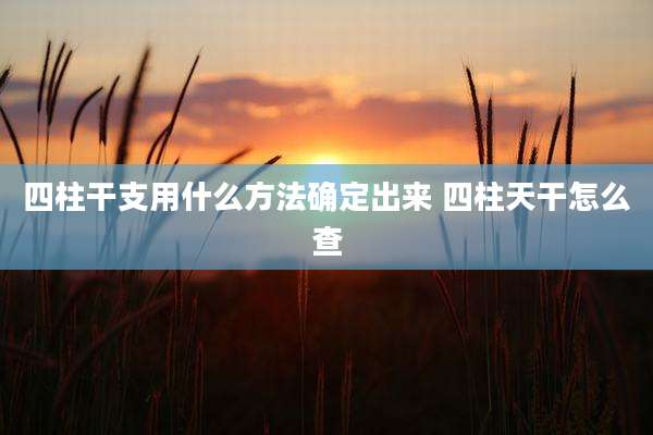 四柱干支用什么方法确定出来 四柱天干怎么查