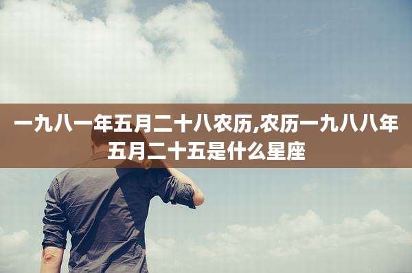 一九八一年五月二十八农历,农历一九八八年五月二十五是什么星座