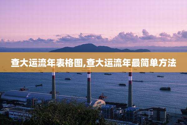 查大运流年表格图,查大运流年最简单方法