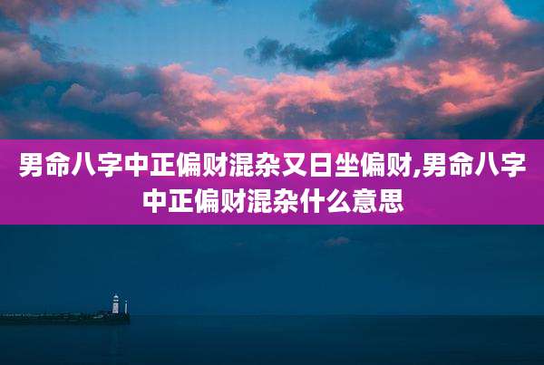 男命八字中正偏财混杂又日坐偏财,男命八字中正偏财混杂什么意思