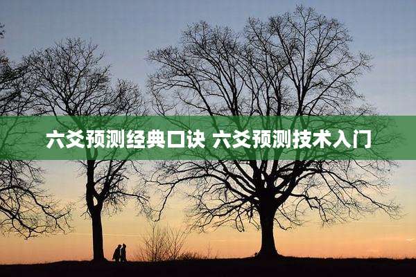 六爻预测经典口诀 六爻预测技术入门