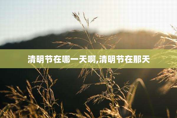 清明节在哪一天啊,清明节在那天