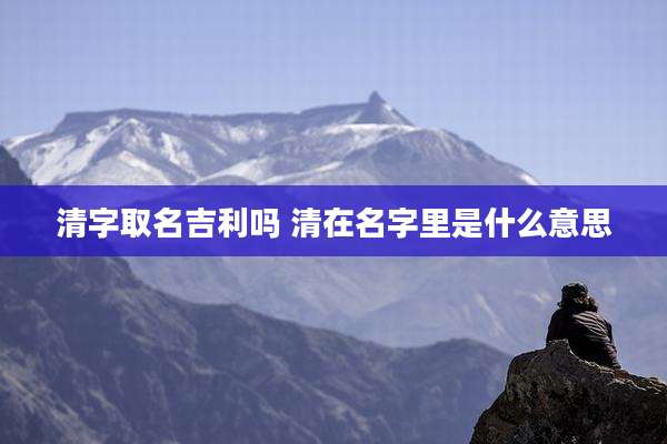 清字取名吉利吗 清在名字里是什么意思